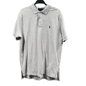 Polo Ralph Lauren Mens Large Classic‎ Fit Grey Pullover Golf Sports Black Pony